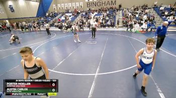 100 lbs Champ. Round 1 - Porter Moeller, Riverton Wolf Pack vs Austin Carlos, Elite Wrestling