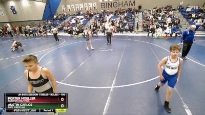 100 lbs Champ. Round 1 - Porter Moeller, Riverton Wolf Pack vs Austin Carlos, Elite Wrestling