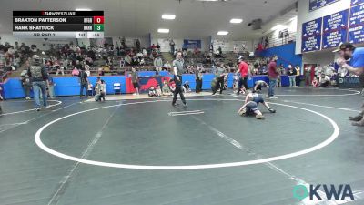 40 lbs Rr Rnd 2 - Braxton Patterson, Kingfisher YellowJackets vs Hank Shattuck, Harrah Little League Wrestling