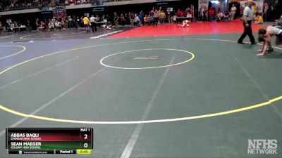 103 lbs Cons. Round 2 - ABBAS BAQLI, Chugiak High School vs Sean Maeger, Colony High School