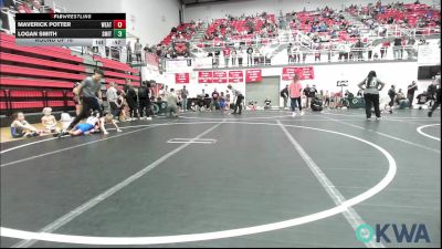 49 lbs Round Of 16 - Maverick Potter, Weatherford Youth Wrestling vs Logan Smith, Smith Wrestling Academy