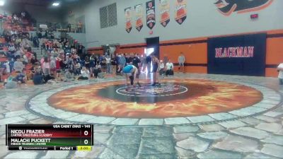 145 lbs Champ. Round 2 - Nicoli Frazier, Carter Wrestling Academy vs Malachi Puckett, Minion Training Center