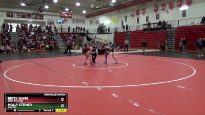 110 lbs 5th Place Match - Betsy Gavin, Iowa City High vs Molly Steiner, Clinton