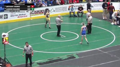 117 lbs Round Of 32 - Anthony Hawks, West Allegheny vs Landon Walizer, Corry