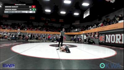 40 lbs Quarterfinal - Denver Dudley, Hinton Takedown Club vs Jenson Inger, Powerhouse Wrestling