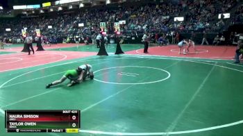 128 lbs Quarterfinal - Naura Simison, GRE3 vs Taylor Owen, BRW3