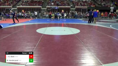 77 lbs Cons. Round 3 - Keller Watt, North Montana Wrestling Club vs Ben Vanderpool, Corvallis Wrestling Club