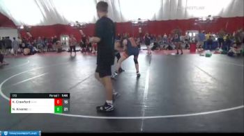 170 lbs Round 3 (4 Team) - Noel Alvarez, Oswego vs Kael Crawford, Waukon/MFL