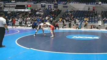 125 lbs Cons. Round 3 - Mason Moody, Coker vs Kyle Simpson, Belmont Abbey