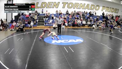 66-70 lbs Round 4 - Braxton Fields, WPA Spartans vs Allie Zieminick, Bad Karma