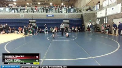 54/58 Champ. Round 1 - Emmerick DeLaCruz, Warriors Of Christ vs Clayton O`Neill, Silver Valley Wrestling Club