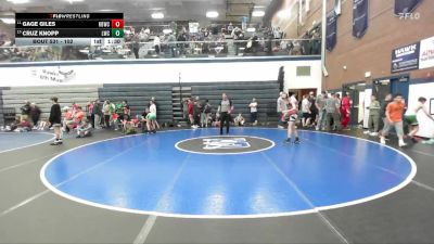 102 lbs Cons. Round 4 - Cruz Knopp, Lakeland Wrestling Club vs Gage Giles, Kimberly Bulldog Wrestling Club