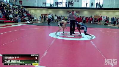 120 lbs Semifinals (8 Team) - DeMarion Russ, Lake Forest H S vs Tyler Delcollo, Delaware Military Academy