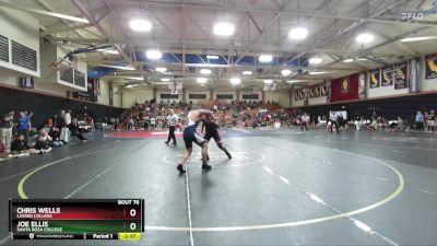 197 lbs Quarterfinal - Chris Wells, Lassen College vs Joe Ellis, Santa Rosa College