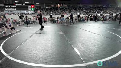 80 lbs Round Of 16 - Cyrus Baker, Harrah Little League Wrestling vs Owen Schiltz, Verdigris Youth Wrestling