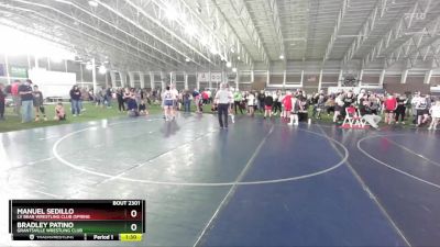 118 lbs Champ. Round 1 - Bradley Patino, Grantsville Wrestling Club vs Manuel Sedillo, LV Bear Wrestling Club (Spring