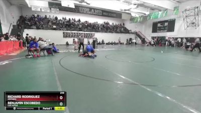 215 lbs Champ. Round 1 - RICHARD RODRIGUEZ, Ontario vs Benjamin Escobedo, Los Altos