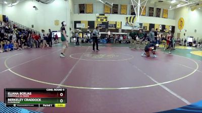 130 lbs Cons. Round 5 - Berkeley Craddock, Cloverleaf vs Eliana Borjas, Marysville (A-Team)