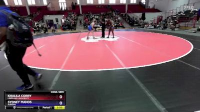 191 lbs Cons. Semi - Khalila Corry, Lakeland University vs Sydney Manos, Aurora