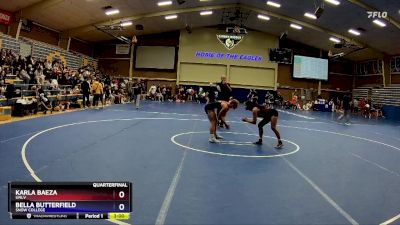 117 lbs Quarterfinal - Bella Butterfield, Snow College vs Karla Baeza, UNLV