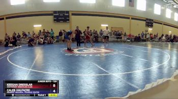 120 lbs 7th Place Match - Keegan Dresslar, Southport Wrestling Club vs Caleb Halfacre, Midwest Regional Training Center