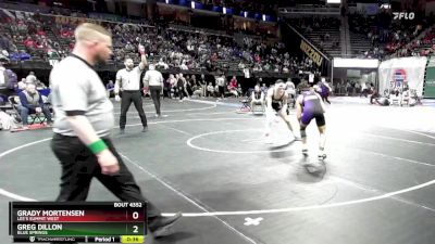 150 Class 4 lbs Cons. Semi - Grady Mortensen, Lee`s Summit West vs Greg Dillon, Blue Springs