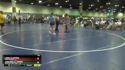170 lbs Round 4 (6 Team) - Annabelle Poppe, Nebraska Hula Girls vs Lana Clayton, Head Hunters
