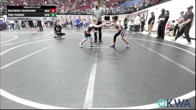 60 lbs Consi Of 4 - Maximus Crawford, Southmoore SaberCats Wrestling vs Tike Turner, Bridge Creek Youth Wrestling