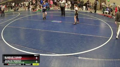 65 lbs Quarterfinal - Blakelee Turner, Stallions Wrestling Club vs Jocelyn Timothy, Fruita Wildcat Wrestling Club