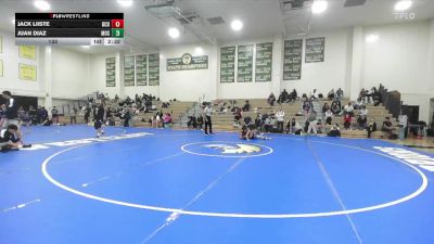 133 lbs Finals (2 Team) - Jack Liiste, Grand Canyon University Club vs Juan Diaz, Menlo Oak Squad