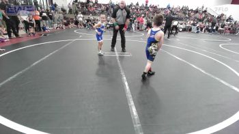 46 lbs Round Of 16 - Ryker Horton, Newkirk Takedown Club vs Rawley Wolf, Wolfpak Wrestling