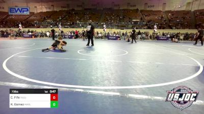 73 lbs Consi Of 8 #1 - Colt Fife, Tecumseh Youth Wrestling vs Kahler Gomez, Marlow Outlaws