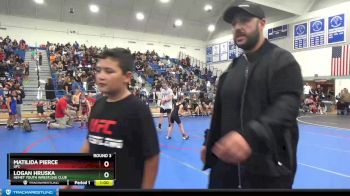 56 lbs Round 3 - Logan Hruska, Hemet Youth Wrestling Club vs Matilida Pierce, UFC