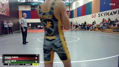 113 lbs Quarterfinal - Thiago Zurita, Hillsboro vs Lucas Ortiz, Roosevelt