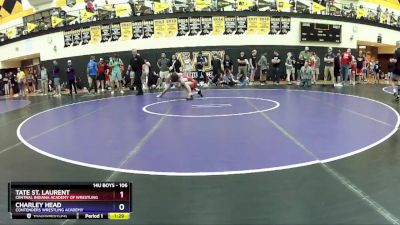 106 lbs Quarterfinal - Tate St. Laurent, Central Indiana Academy Of Wrestling vs Charley Head, Contenders Wrestling Academy