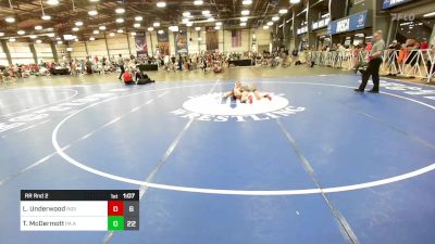 105 lbs Rr Rnd 2 - Lincoln Underwood, Indiana Outlaws Gold vs TJ McDermott, PA Alliance Red