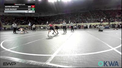 130 lbs Round Of 16 - Jaxton Snelson, Barnsdall Youth Wrestling vs Gage Rackley, Tuttle Wrestling Club