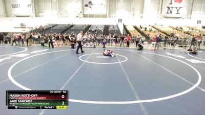 62 lbs Cons. Semi - Jake Sanchez, Webster Schroeder Youth Wrestling Club vs Mason Rotthoff, Purple Eagles Wrestling Academy