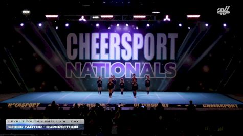 CheerFactor - Superstition [2026 L1 Youth - Small - A Day 1] 2026 CHEERSPORT National All Star Cheerleading Championship