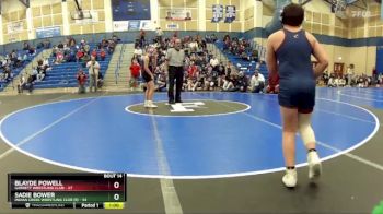 115 lbs Cross Bracket (8 Team) - Blayde Powell, Garrett Wrestling Club vs Sadie Bower, Indian Creek Wrestling Club (S)