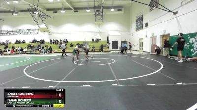 125 lbs Cons. Round 3 - Angel Sandoval, Moorpark vs Isaiah Romero, East Los Angeles College