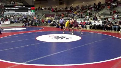 5A 215 lbs 1st Place Match - Caden Parson, Lake Hamilton vs Ty Matyja, Benton
