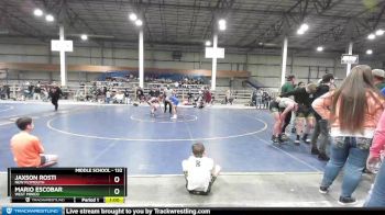 132 lbs 5th Place Match - Mario Escobar, West Minico vs Jaxson Rosti, New Plymouth