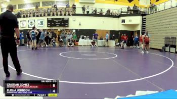 215 lbs Quarterfinal - Cristian Gomez, Jennings County Wrestling Club vs Elisha Johnson, Hawkstyle Wrestling Club