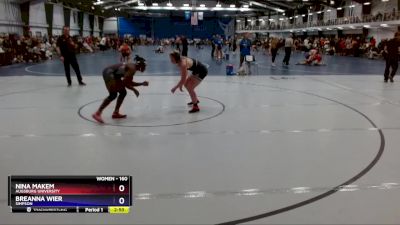 160 lbs Semifinal - Breanna Wier, Simpson vs Nina Makem, Augsburg University