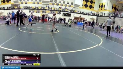 75 lbs Quarterfinal - Tatiana Hicks, Jennings County Wrestling Club vs Adalynn Oborn, Bulldog Premier Wrestling Club