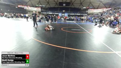 53 lbs 1st Place Match - Jaxon Martinez, Mat Rats Rebooted Wrestling vs Meztli Zuniga, Team Aggression Wrestling Club