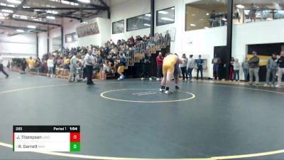 285 lbs Champ. Round 1 - Robert Garrett, Manchester vs Jay Thompson, Indianapolis