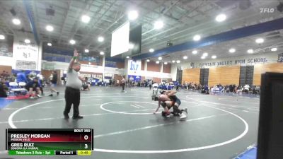 138 lbs Cons. Round 2 - Presley Morgan, Mission Viejo vs Greg Ruiz, Sonora (La Habra)