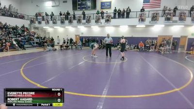 165-175 lbs Round 1 - Everette Pecore, Riverton Middle School vs Robert Aagard, Worland Middle School